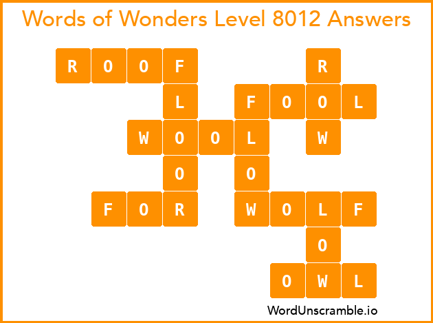 Words of Wonders Level 8012 Answers