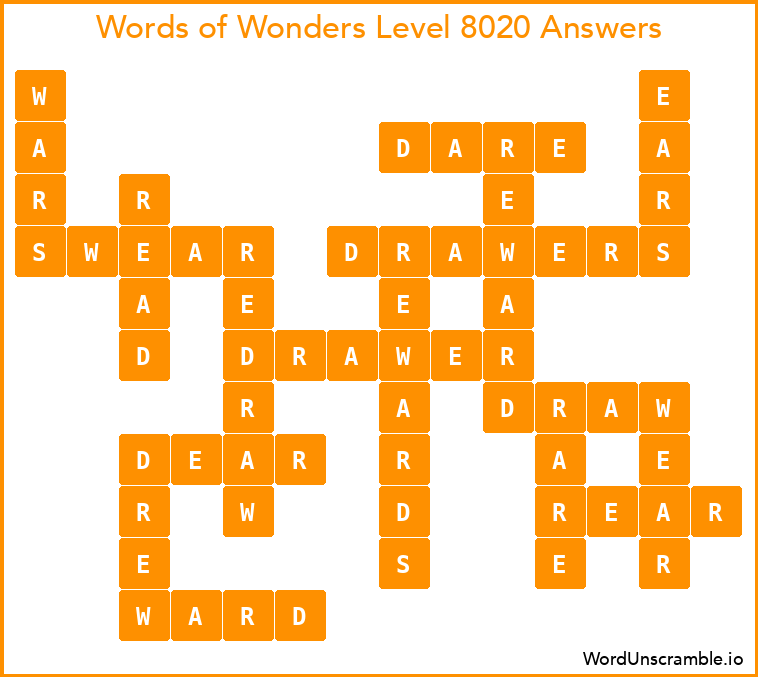 Words of Wonders Level 8020 Answers