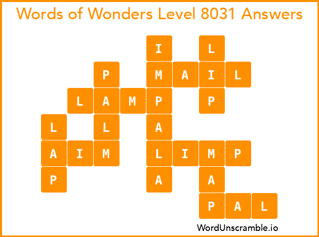 Words of Wonders Level 8031 Answers