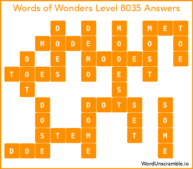 Words of Wonders Level 8035 Answers