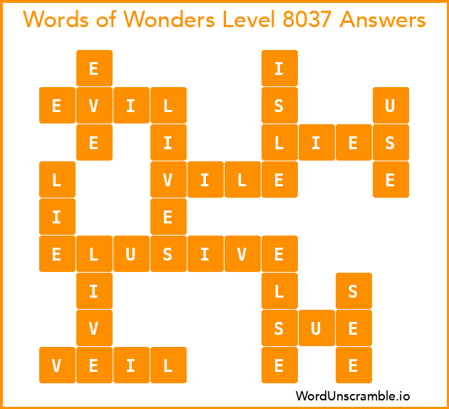 Words of Wonders Level 8037 Answers