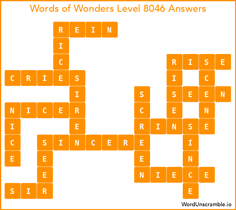 Words of Wonders Level 8046 Answers