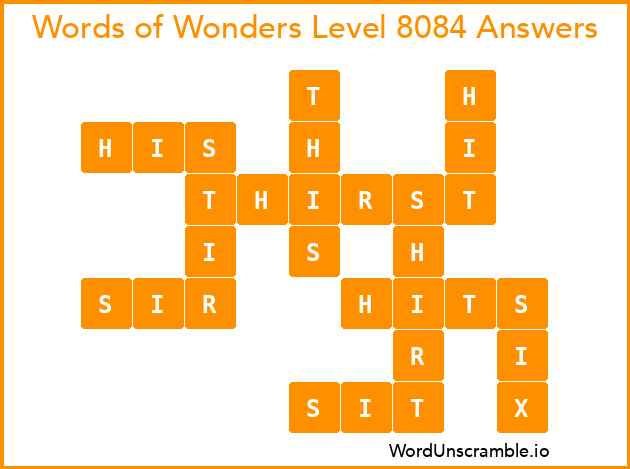 Words of Wonders Level 8084 Answers