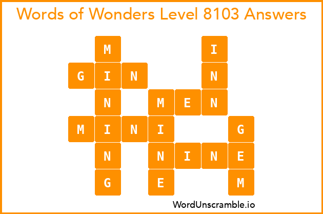 Words of Wonders Level 8103 Answers