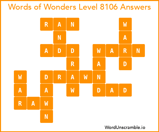 Words of Wonders Level 8106 Answers