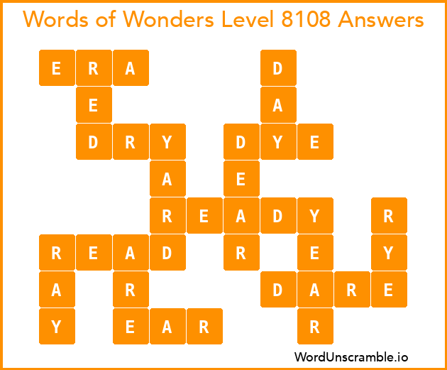 Words of Wonders Level 8108 Answers