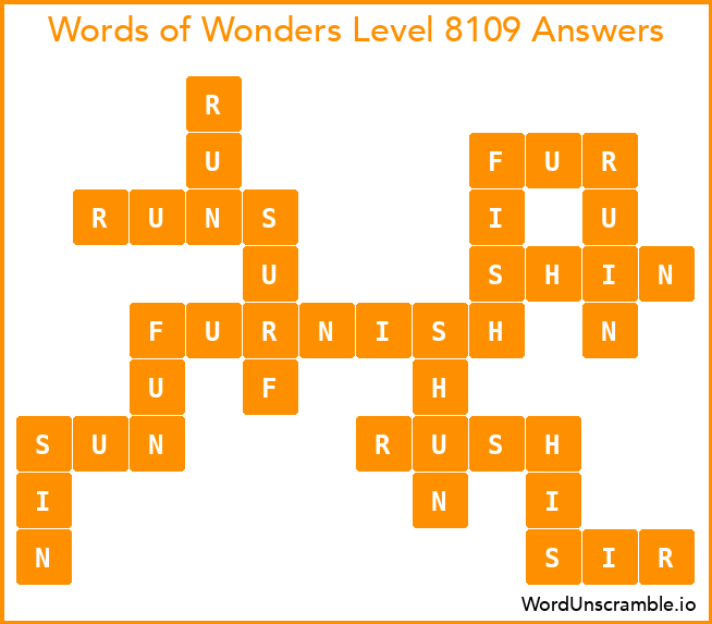 Words of Wonders Level 8109 Answers