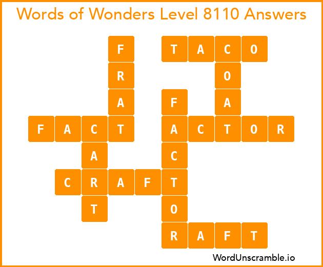 Words of Wonders Level 8110 Answers