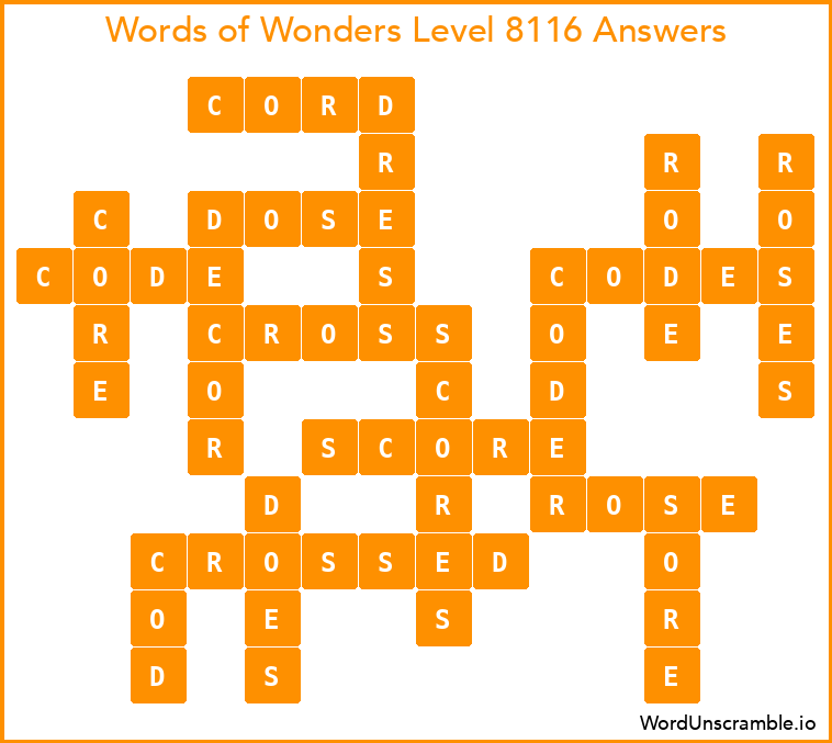 Words of Wonders Level 8116 Answers