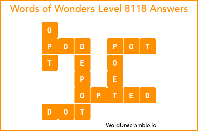 Words of Wonders Level 8118 Answers