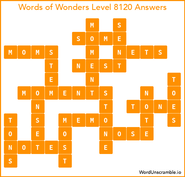 Words of Wonders Level 8120 Answers