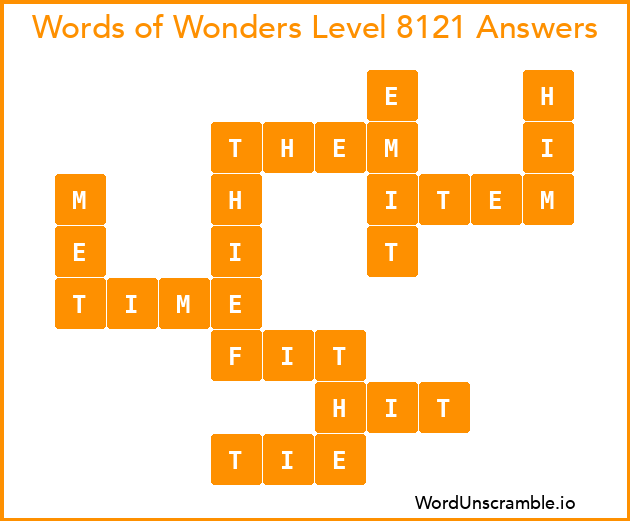 Words of Wonders Level 8121 Answers