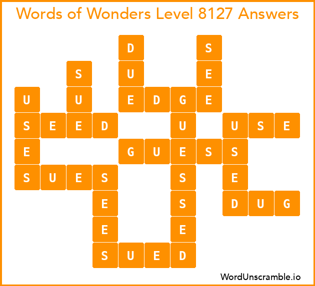 Words of Wonders Level 8127 Answers
