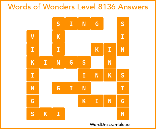 Words of Wonders Level 8136 Answers