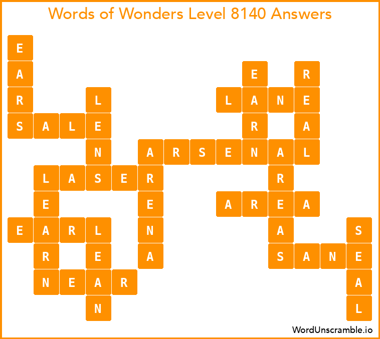 Words of Wonders Level 8140 Answers