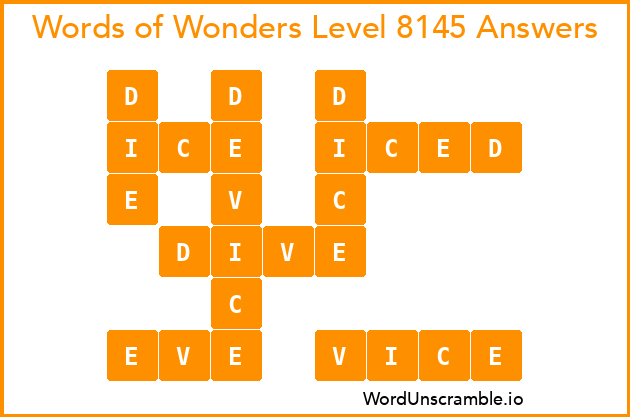 Words of Wonders Level 8145 Answers