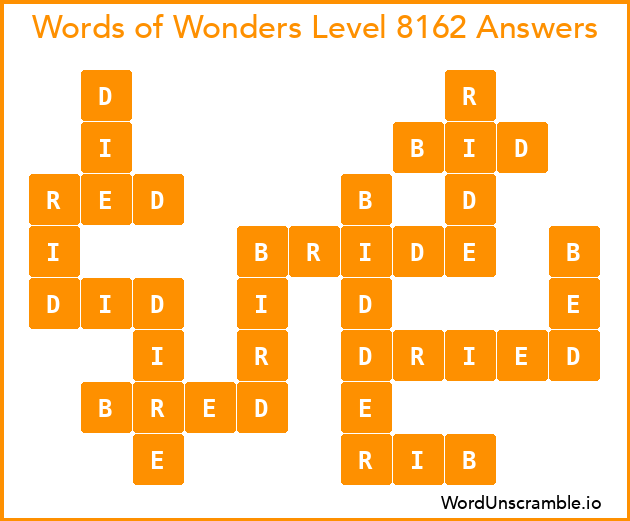 Words of Wonders Level 8162 Answers