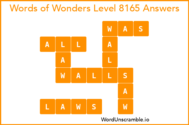Words of Wonders Level 8165 Answers