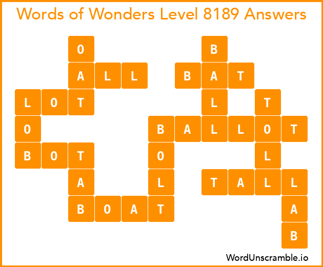 Words of Wonders Level 8189 Answers