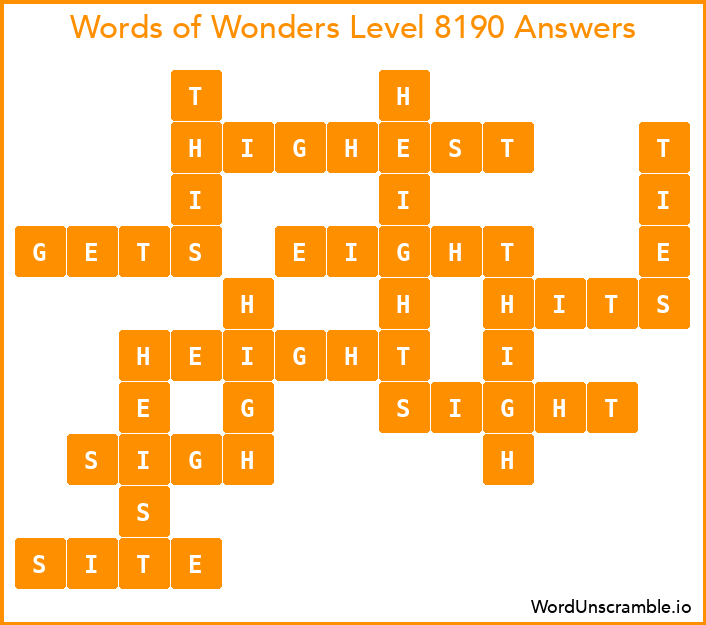 Words of Wonders Level 8190 Answers