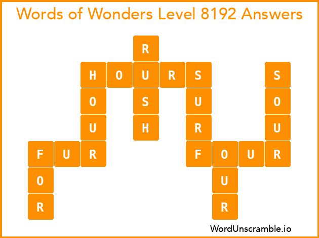 Words of Wonders Level 8192 Answers