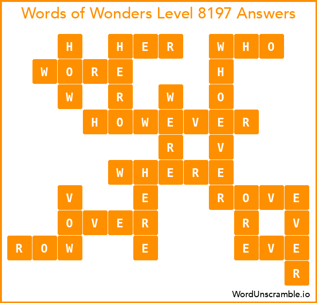 Words of Wonders Level 8197 Answers