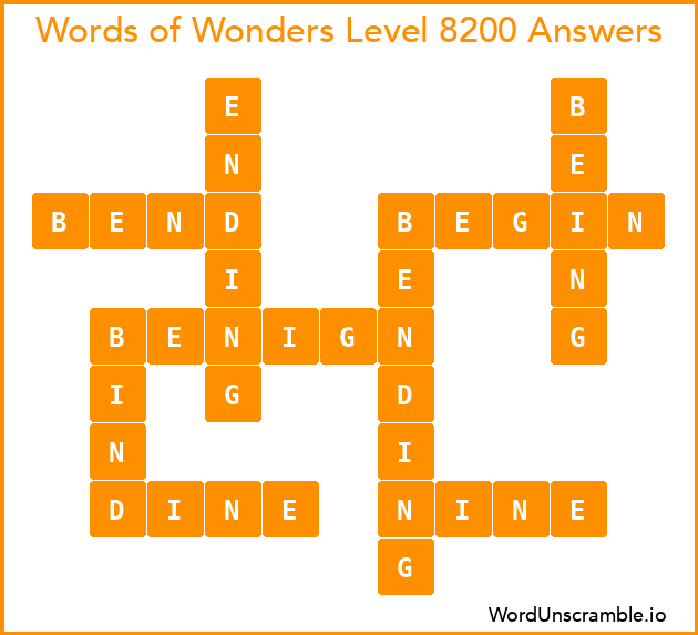 Words of Wonders Level 8200 Answers
