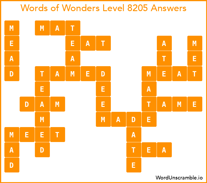 Words of Wonders Level 8205 Answers