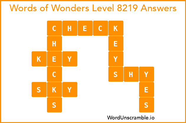Words of Wonders Level 8219 Answers