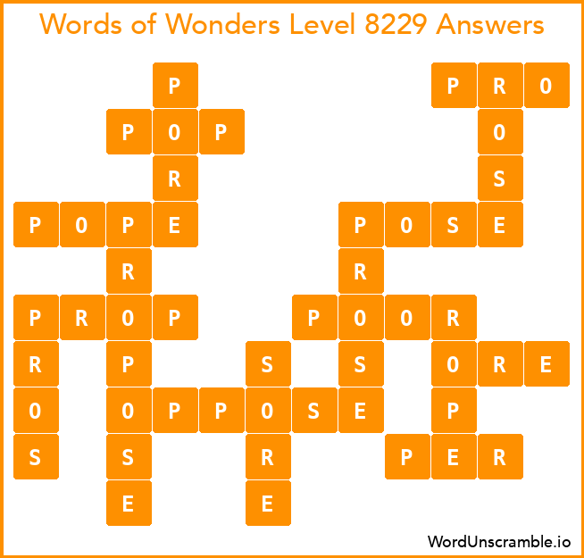 Words of Wonders Level 8229 Answers