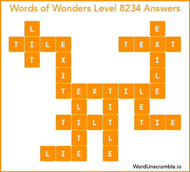 Words of Wonders Level 8234 Answers
