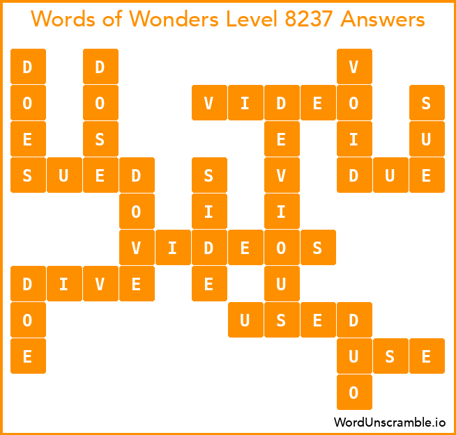 Words of Wonders Level 8237 Answers