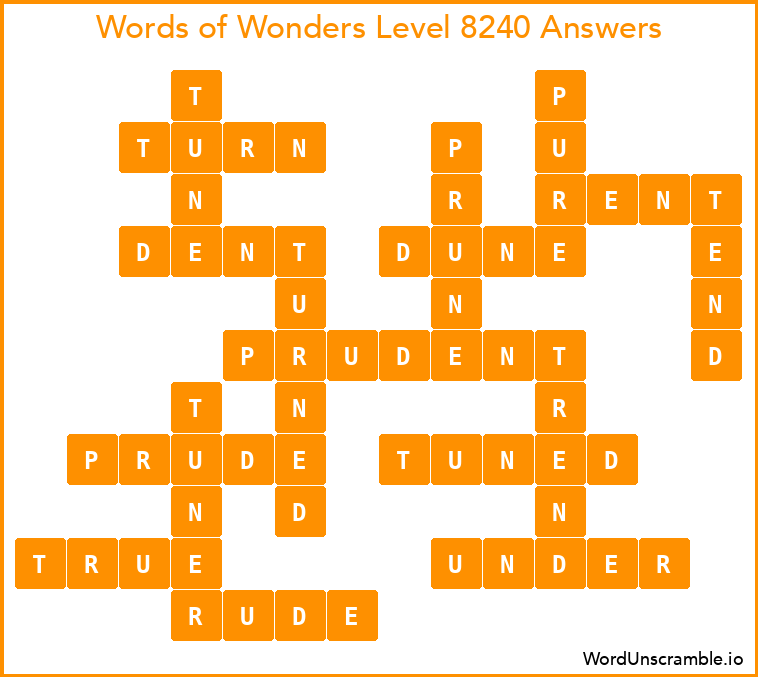 Words of Wonders Level 8240 Answers