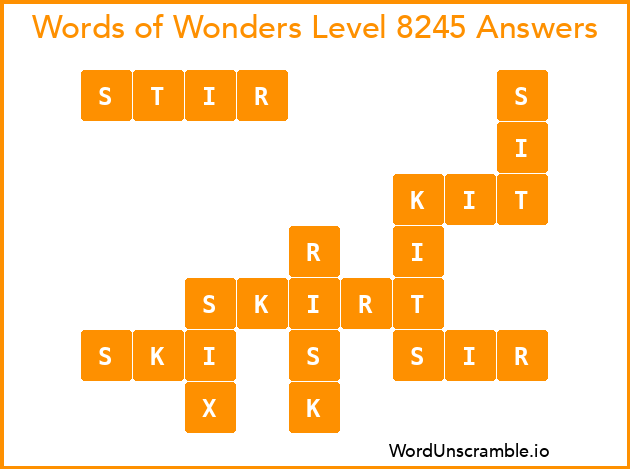 Words of Wonders Level 8245 Answers