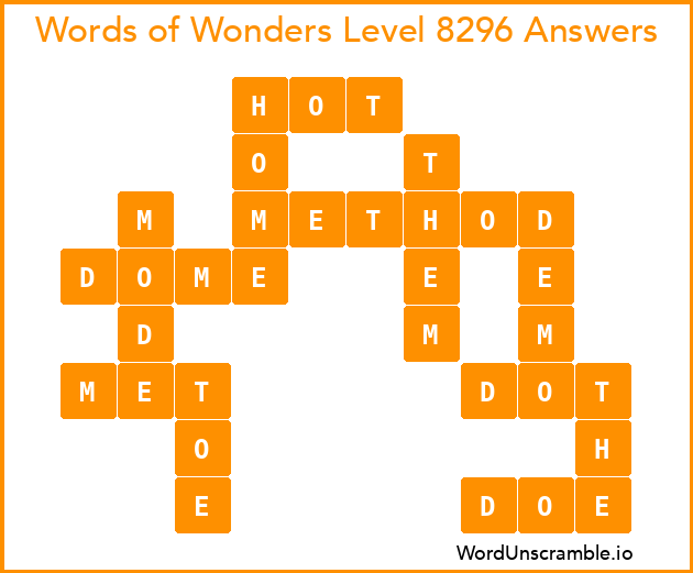 Words of Wonders Level 8296 Answers