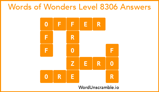 Words of Wonders Level 8306 Answers