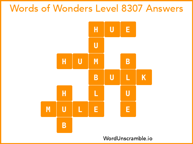 Words of Wonders Level 8307 Answers
