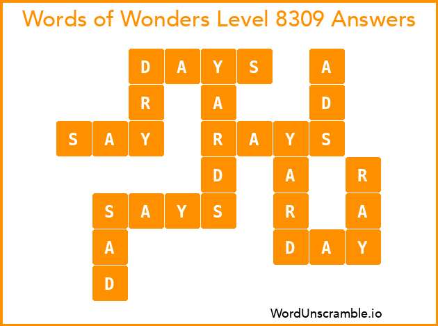 Words of Wonders Level 8309 Answers