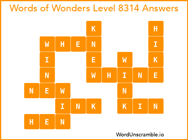Words of Wonders Level 8314 Answers