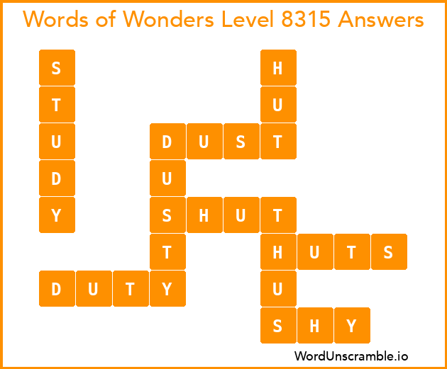 Words of Wonders Level 8315 Answers