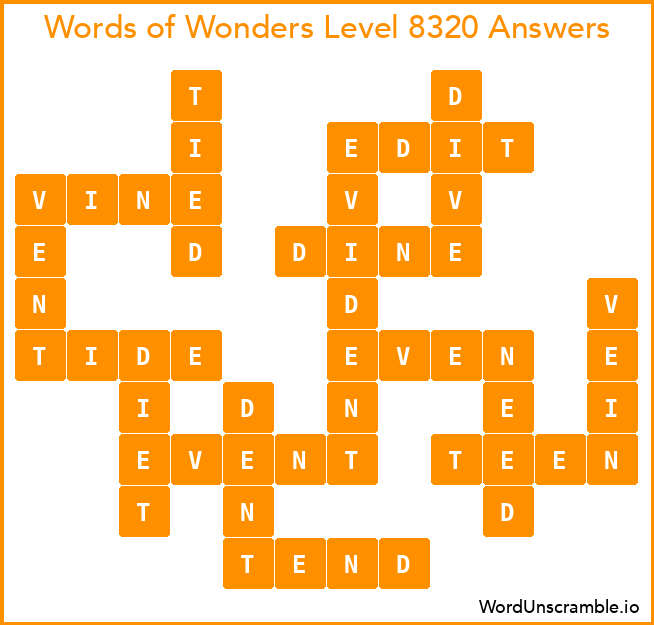 Words of Wonders Level 8320 Answers