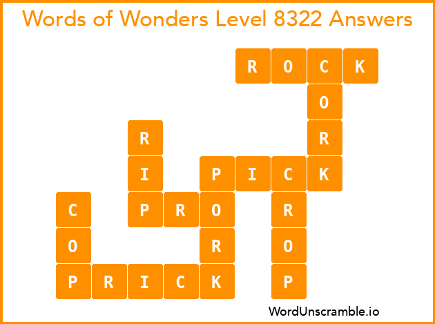 Words of Wonders Level 8322 Answers