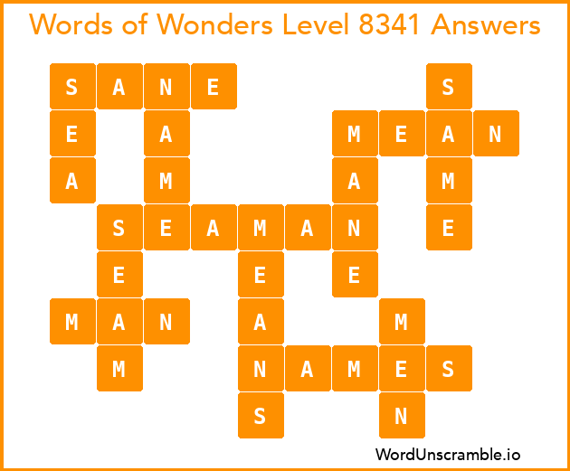 Words of Wonders Level 8341 Answers