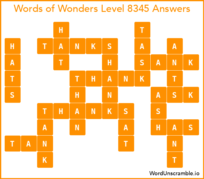 Words of Wonders Level 8345 Answers