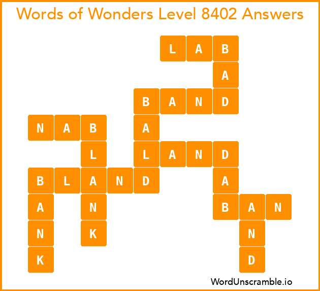 Words of Wonders Level 8402 Answers