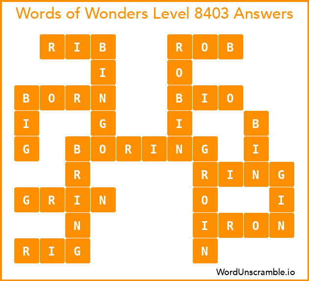 Words of Wonders Level 8403 Answers