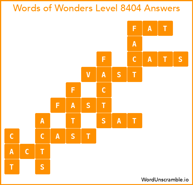 Words of Wonders Level 8404 Answers