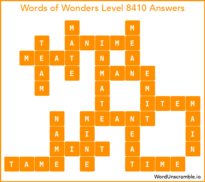 Words of Wonders Level 8410 Answers
