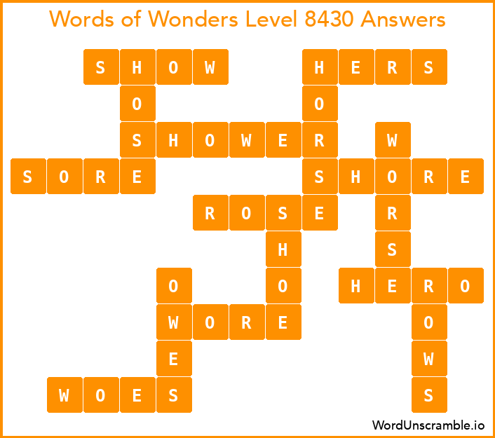 Words of Wonders Level 8430 Answers