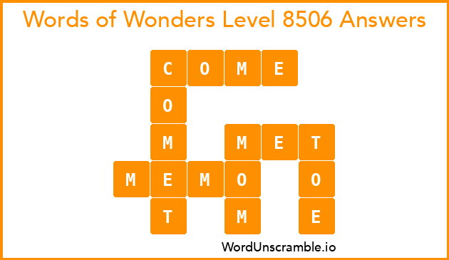 Words of Wonders Level 8506 Answers